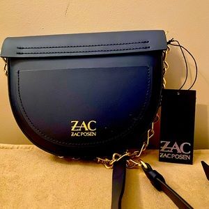 Zac Posen, navy blue with gold accents, Crossbody